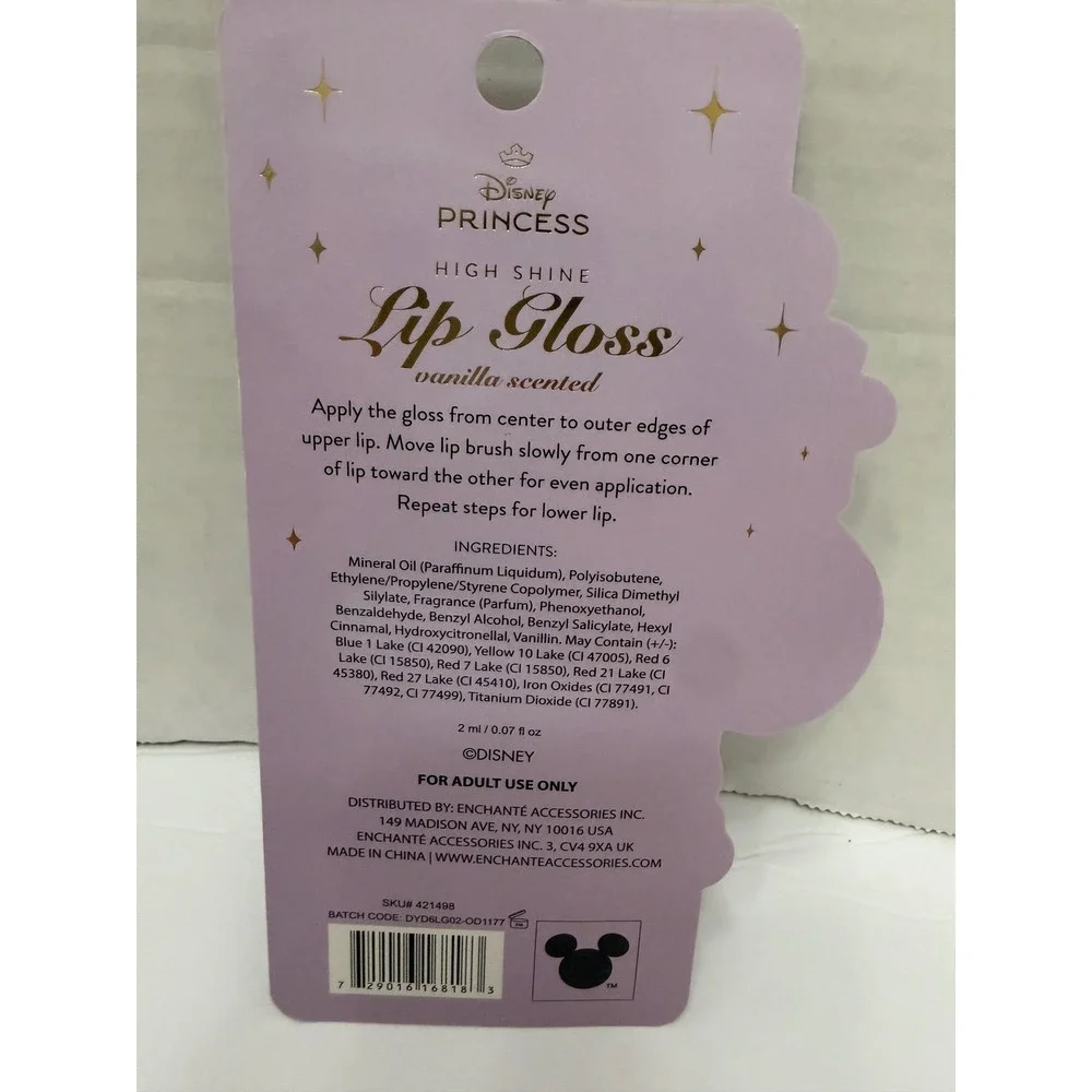 Disney Princess Jasmine Lip Gloss Vanilla Scented Genie Lamp Cap Pink High Shine